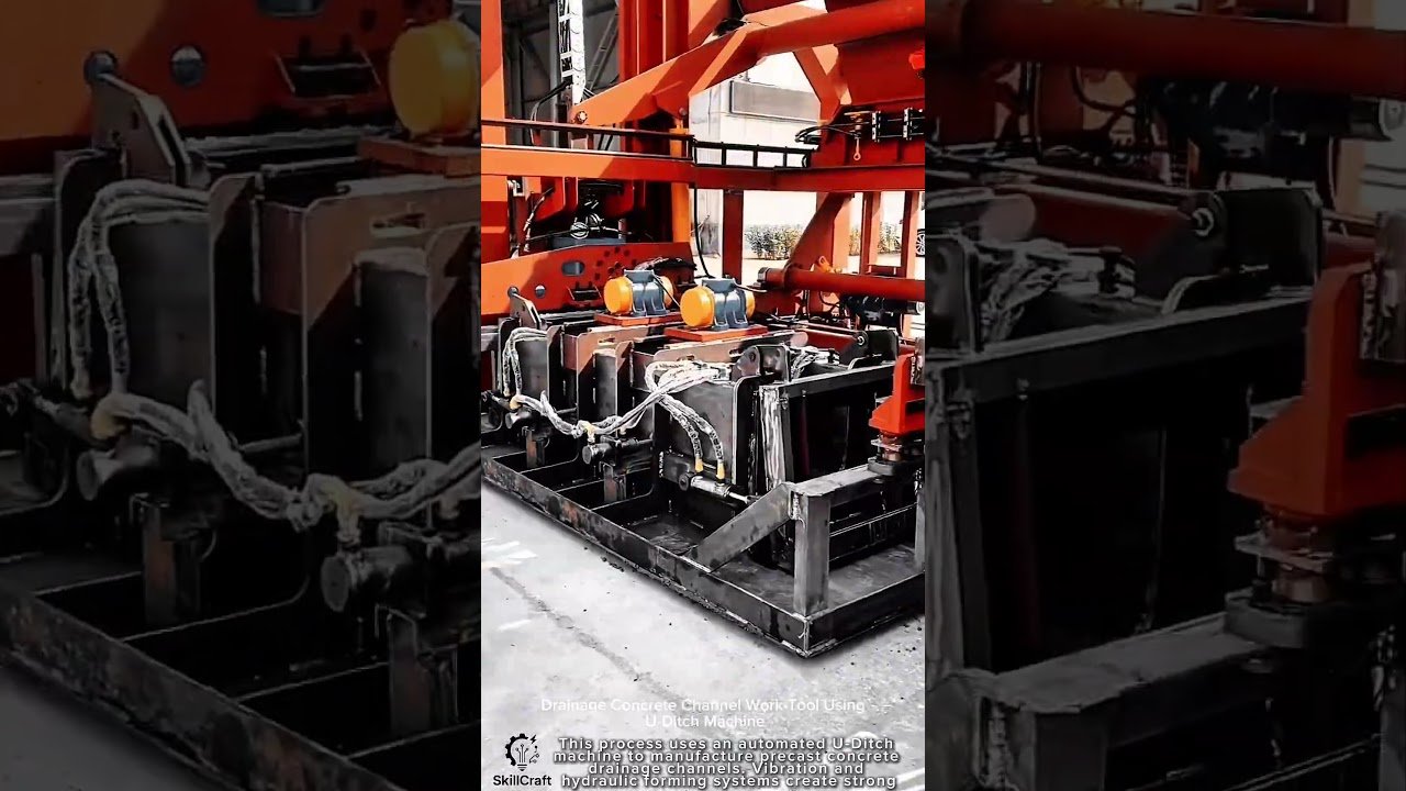 Drainage Concrete Channel Work Tool Using U-Ditch Machine #worktool