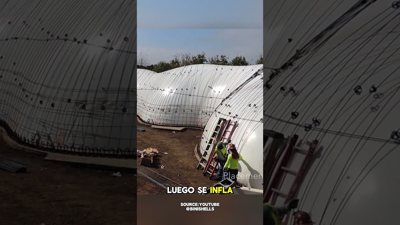 casa de hormigón inflable en forma de burbuja